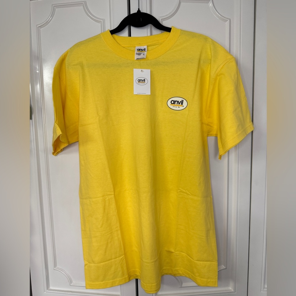 Anvil Bright Yellow 6.2oz Short Sleeve Tee with Chest Logo